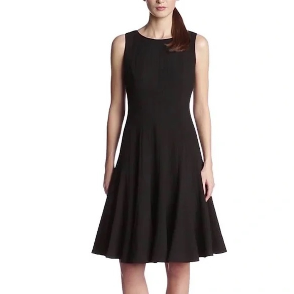 Calvin Klein Black Fit & Flare Dress S Sleeveless Classic Cocktail Workwear